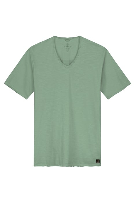 BASIC V-NECK TEE SLUB JERSEY LODEN FROST 3