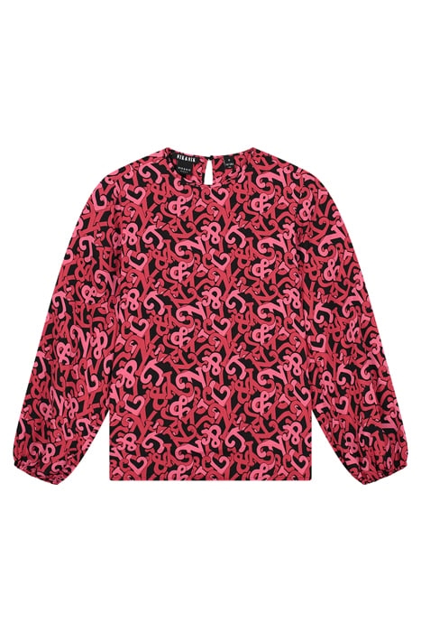 MAY BLOUSE BLACK/CARDINAL RED/FRUIT PAVE 1