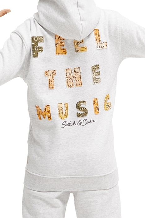 RELAXED FIT ARTWORK HOODIE IN ORGANIC COTTON GREY MELANGE 5