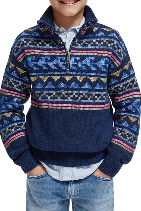HALF-ZIP INTARSIA PULLOVER NIGHT 1