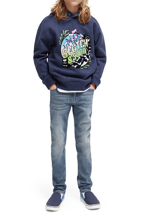 RELAXED FIT ARTWORK HOODIE NIGHT MELANGE 3
