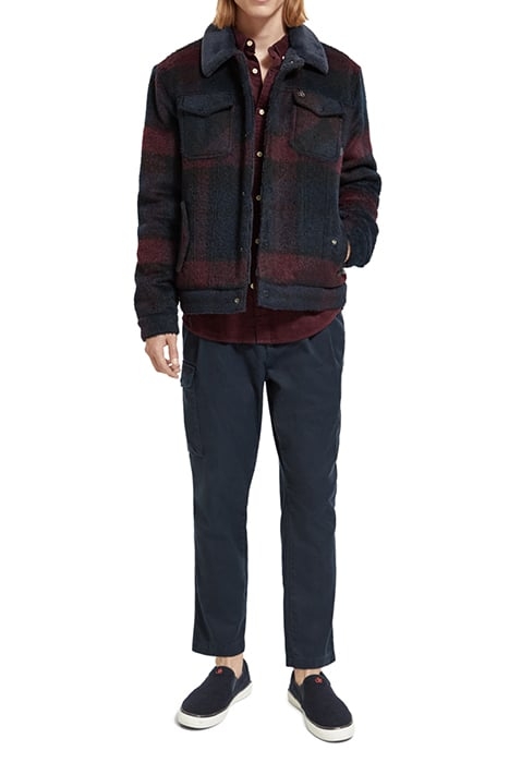 JACQUARD TRUCKER JACKET WITH TEDDY COLLAR BORDEAUX NIGHT CHE 3