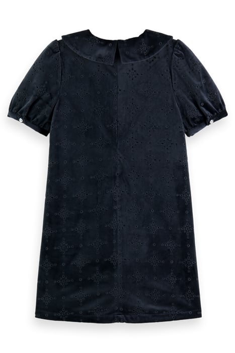 VELVET BROIDERIE ANGLAISE DRESS MIDNIGHT 5