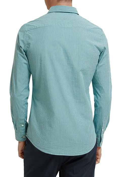 ESSENTIAL STRIPE POPLIN SHIRT STEEL TOPAZ BLUE STRIPE 2