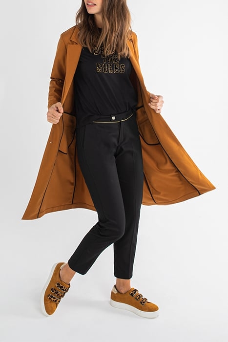 I.CODE FAWN TRENCH COAT WITH DECORATIVE BUTTONS 2