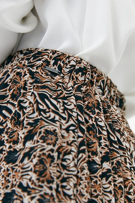 ARABESQUE PRINT PLEATED MIDI SKIRT 6