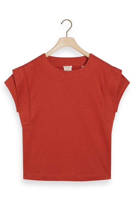 ARMHOLE DETAIL LOOSE FIT T-SHIRT KETCHUP 4