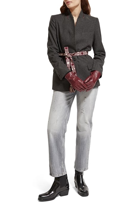 PERFORATED LOGO GLOVES BORDEAUX 3