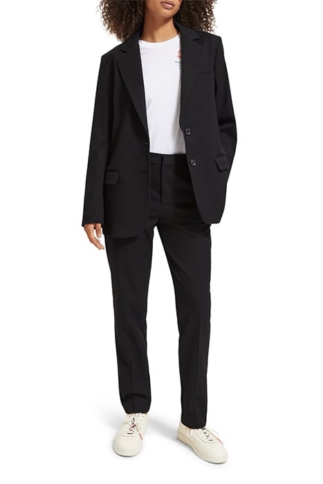 GABARDINE BOYFRIEND SINGLE BREASTED BLAZER EVENING BLACK 6