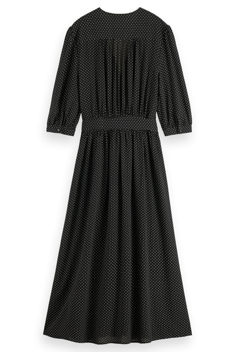 MIDI WRAP DRESS POLKA EVENING BLACK 5