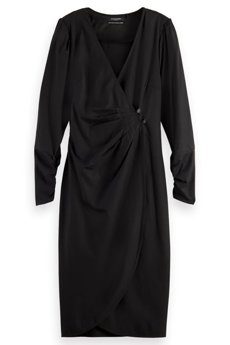 DRAPED MIDI DRESS BLACK 1