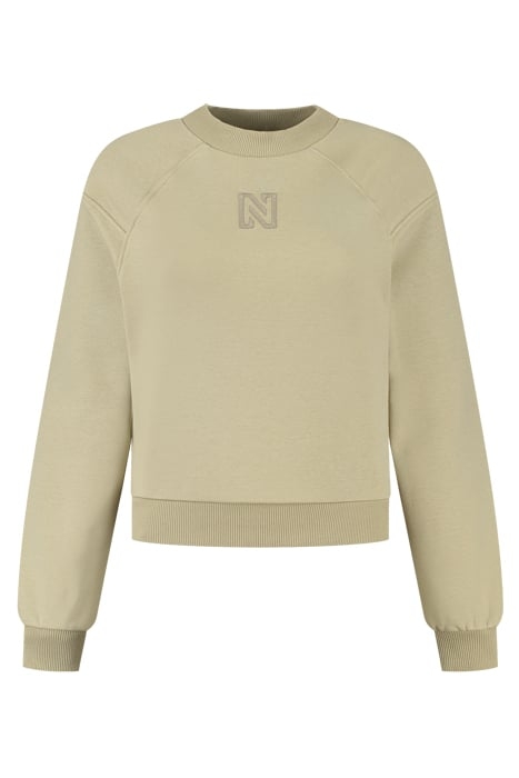 NIKKIE CUTSEAM SWEATER KHAKI 1