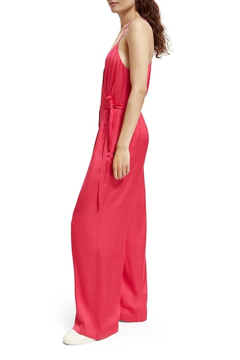 WAISTED BELT DETAIL JUMPSUIT POP PINK 6