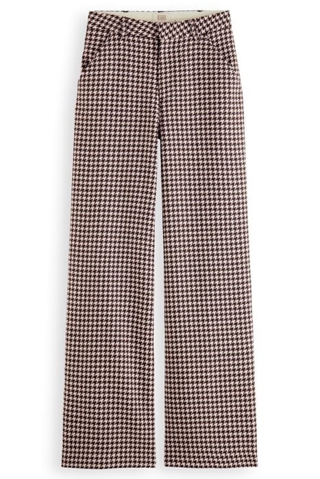 HANA - HOUNDSTOOTH HIGH RISE WIDE LEG PANTS HOUNDSTOOTH PINK 4