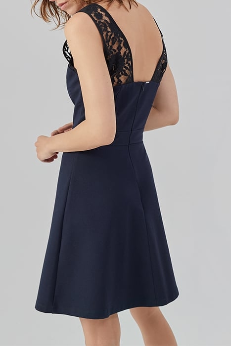 NAVY DRESS WITH BLACK LACE STRAPS 6