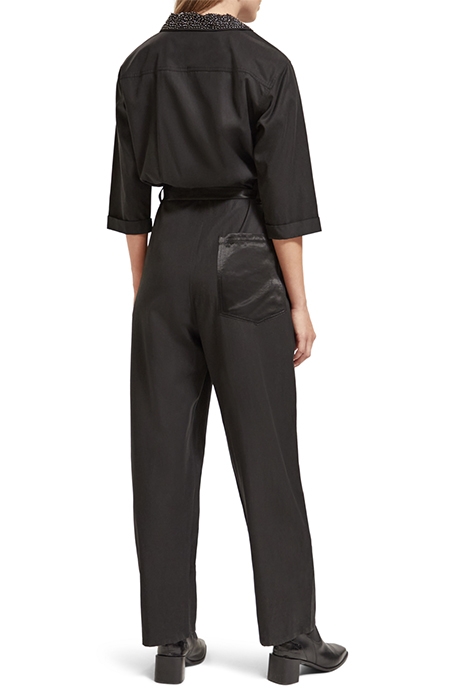 BEADED COLLAR JUMPSUIT EVENING BLACK 3