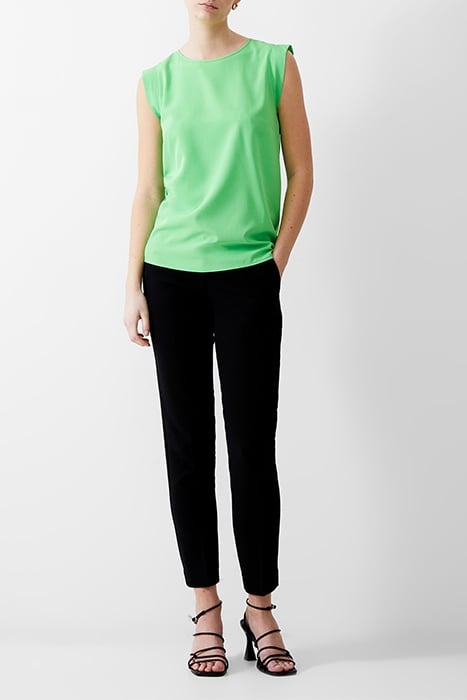 S/S CREPE LIGHT TANK TOP POISE GREEN 2