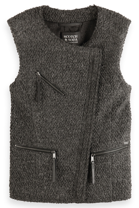BOUCLE BIKER GILET CHARCOAL MELANGE 4