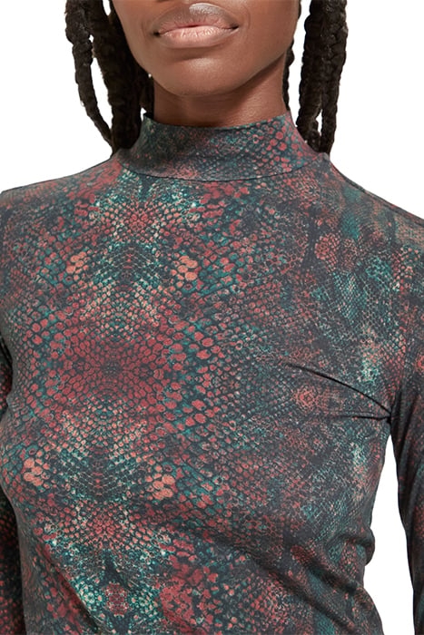 ALL OVER PRINTED MOCKNECK LONG SLEEVED SHIRT SNAKE 6