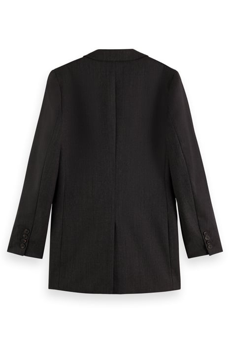 TWILL WOOL BLEND SINGLE BREASTED BLAZER CHARCOAL MELANGE 5