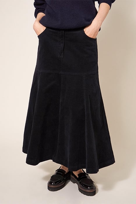 QUINN CORD SKIRT PURE BLACK 1
