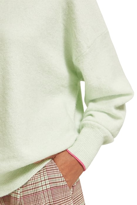 FUZZY CREW NECK PULLOVER LIGHT MINT 7