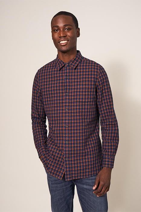 CHECKED TWILL SHIRT DARK NAVY 1