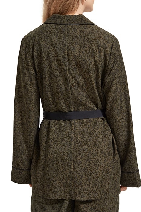 PRINTED LOOSE FIT PYJAMA BLAZER LEOPARD SPOT GREEN 2