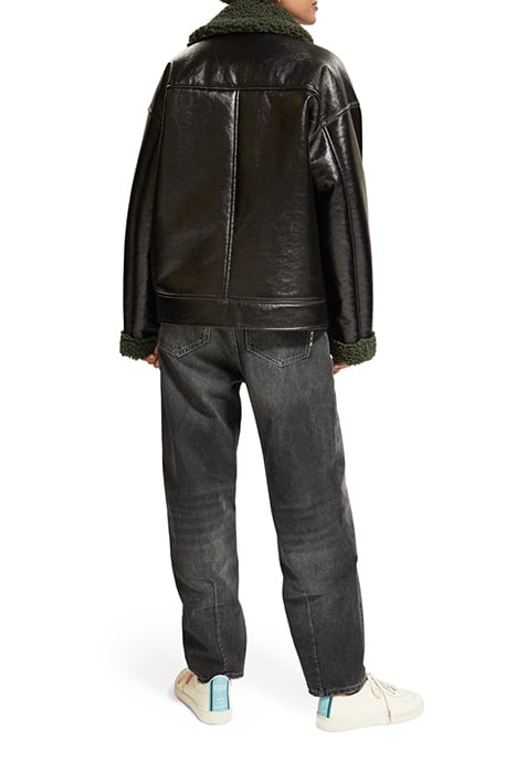 FAUX SHEARLING JACKET EVENING BLACK 2