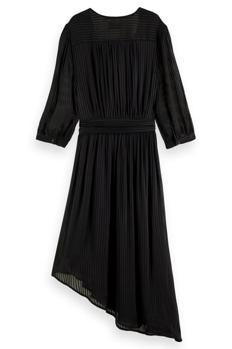 ASYMMETRIC WRAP DRESS BLACK 5