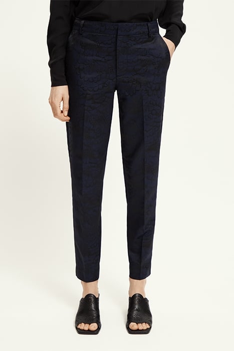 LOWRY - MID RISE SLIM LEG FEATHER JACQUARD PANTS FEATHER JAC 1