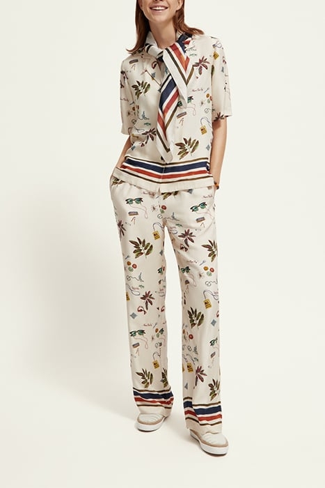 GIA - PRINTED MID RISE WIDE LEG PANTS FESTIVAL TRINKET 3