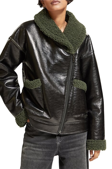 FAUX SHEARLING JACKET EVENING BLACK 7