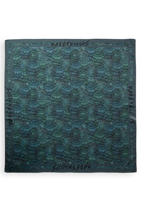 MUSIC MAP SCARF FEATHER BOTTLE GREEN SCARF 4