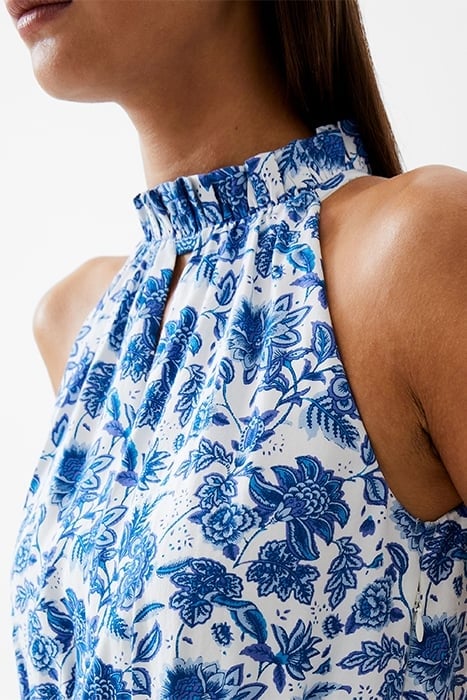 COSETTE HALTER MIDI DRESS WHITE/BAJA BLUE 5