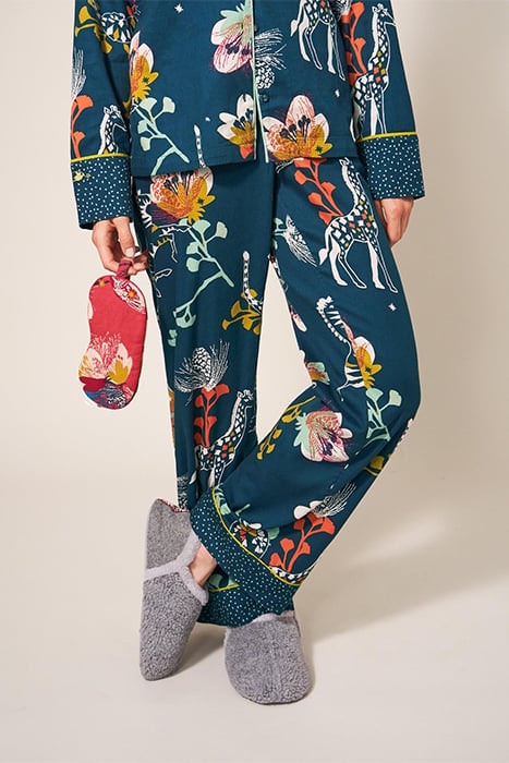 NINA PJ BOTTOM TEAL PRINTED 1