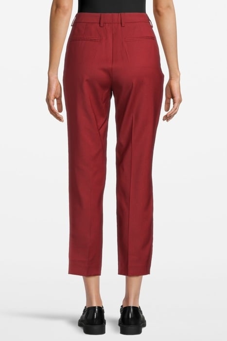 EMMA CROPPED COOL WOOL TROUSER DEEP RED 2