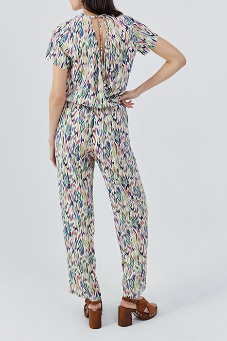 ECRU IKAT DIAMOND PRINT JUMPSUIT 2