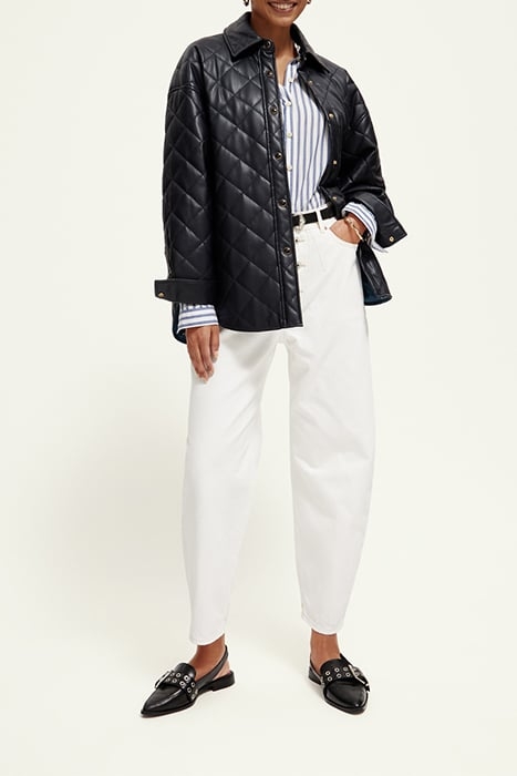 FAUX LEATHER QUILTED SHIRT JACKET NIGHT 2