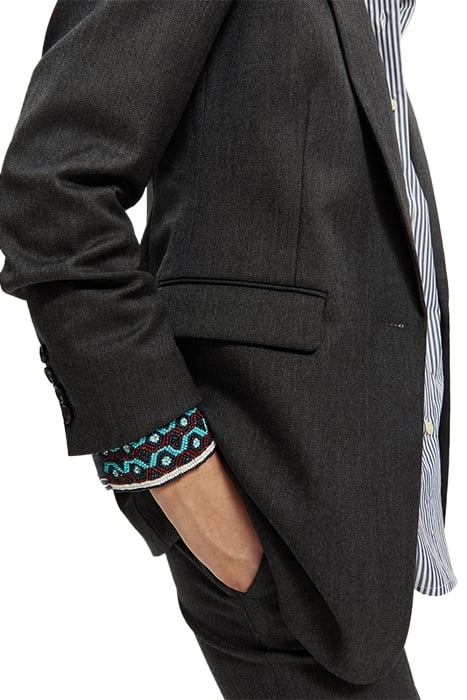 TWILL WOOL BLEND SINGLE BREASTED BLAZER CHARCOAL MELANGE 6