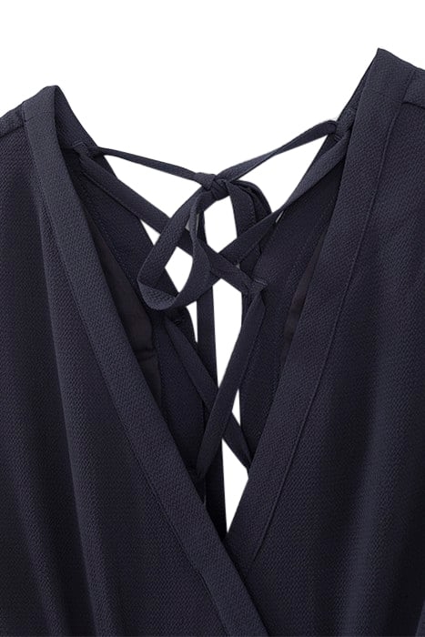 NAVY DRESS WITH LACED BACK 6