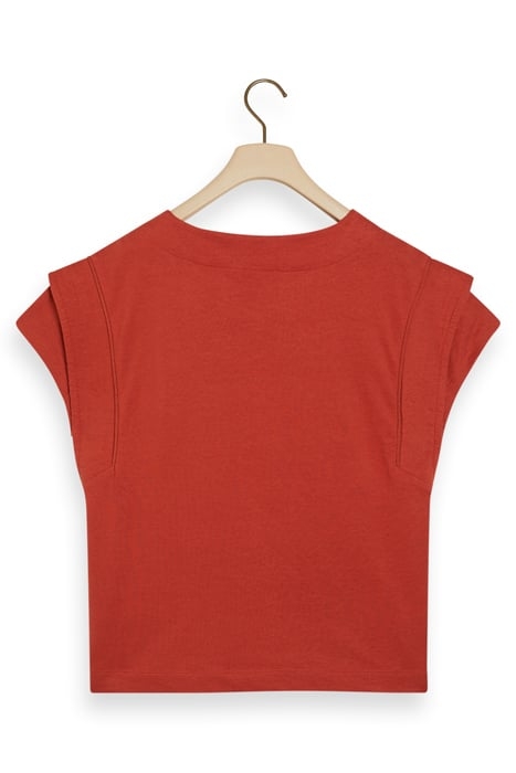 ARMHOLE DETAIL LOOSE FIT T-SHIRT KETCHUP 5