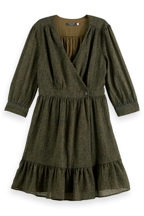 WRAP MINI DRESS LEOPARD SPOT GREEN 4