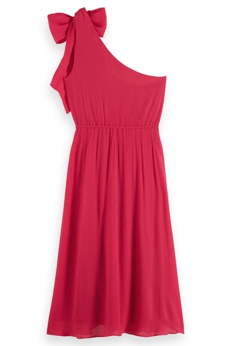 ONE SHOULDER DRESS WITH BOW DETAIL POP PINK 5