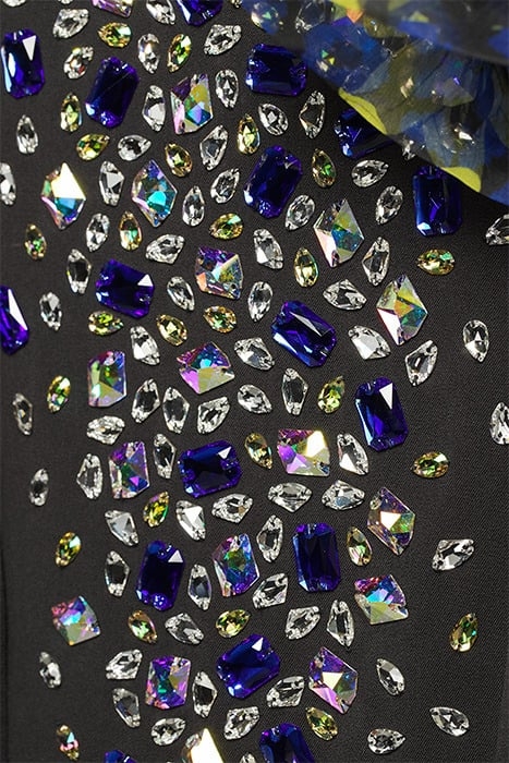 WOMEN‘S SIDE VOLANT OVERALL WITH SWAROVSKI CRYSTALS BLACK 6