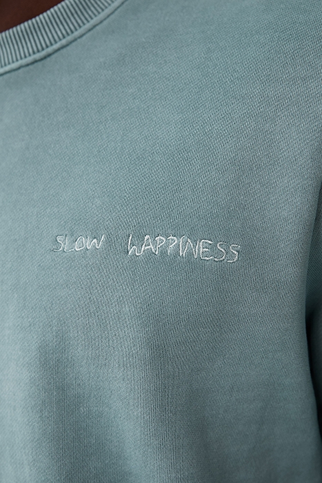 AQUA SWEATSHIRT WITH EMBROIDERED CHEST 5