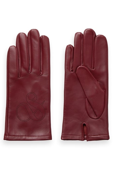 PERFORATED LOGO GLOVES BORDEAUX 1