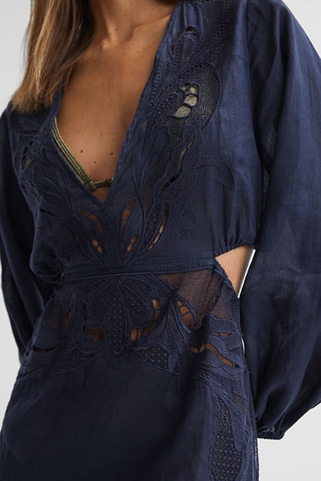 LELANI-EMBRIODERED DRESS NAVY 4