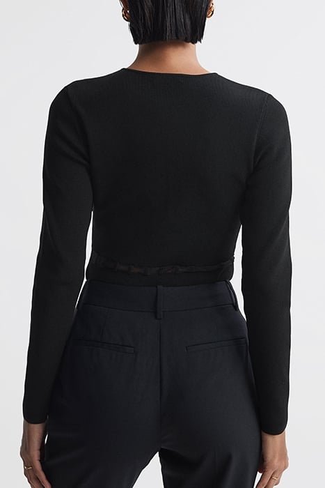 SADIE-MESH LONG-SLEEVED TOP BLACK 2