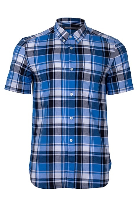 CHECKED & STRIPE POCKET SS BLUE STONE 1